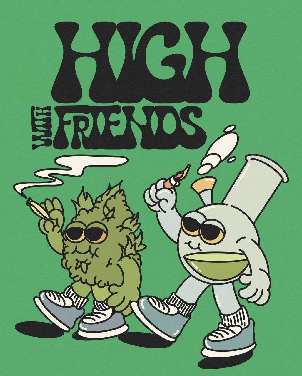 High with friends